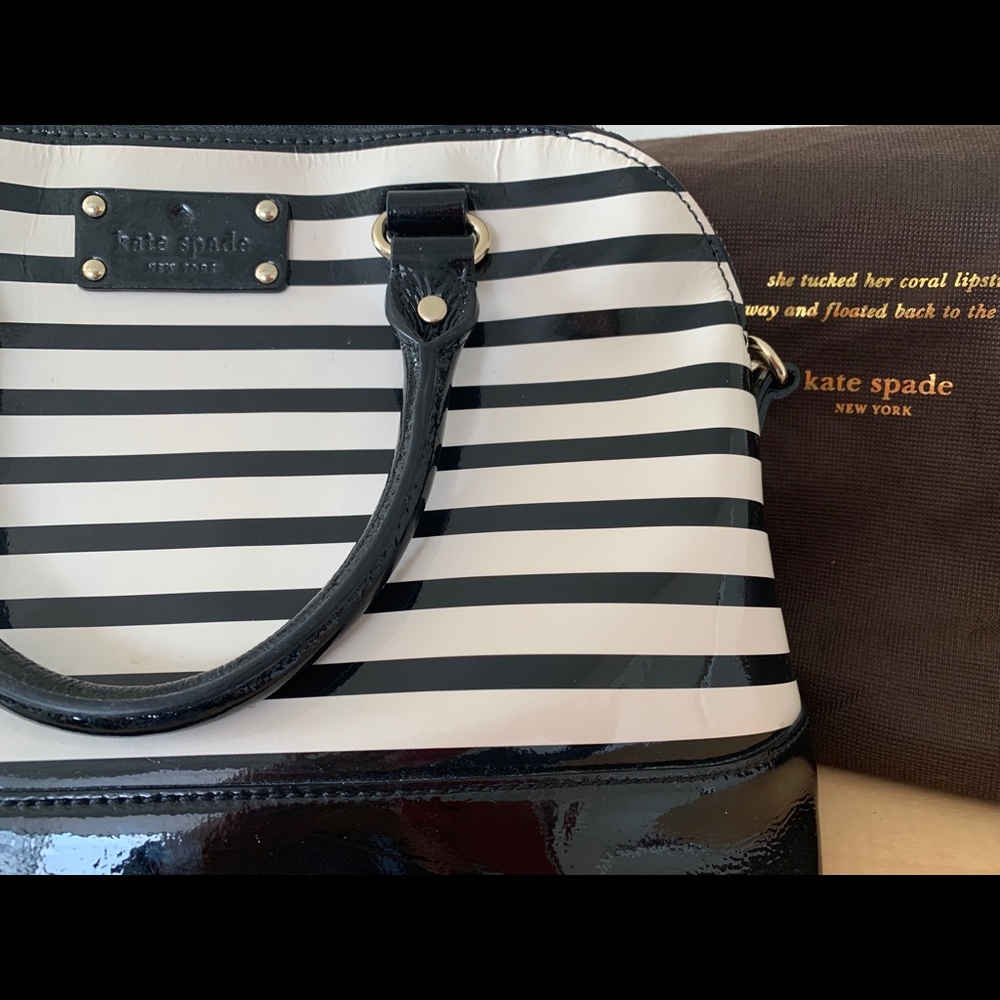 Kate Spade Satchel Bag Black and White Stripe